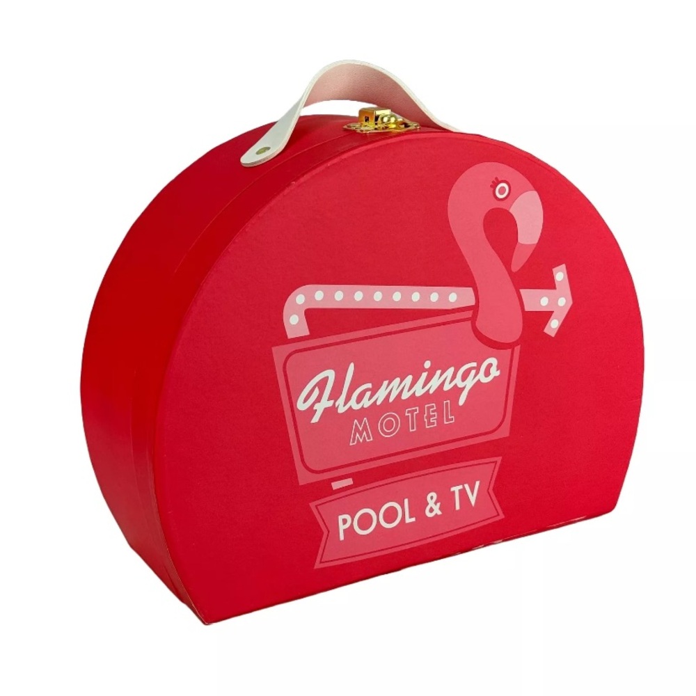 Palm Springs Pink Flamingo Motel Storage Case Suitcase NEW Target Bullseye 2024